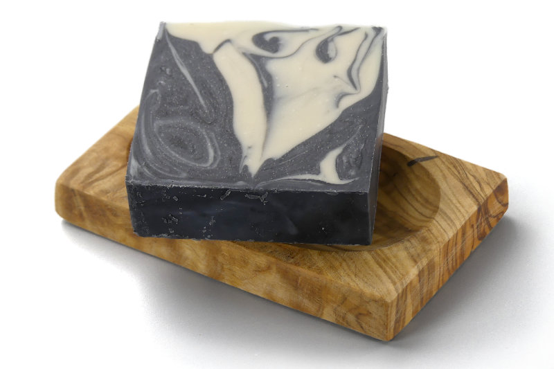 Bild Seifenschale Olivenholz eckig mit Seife Seifenschale Olivenholz eckig Seife