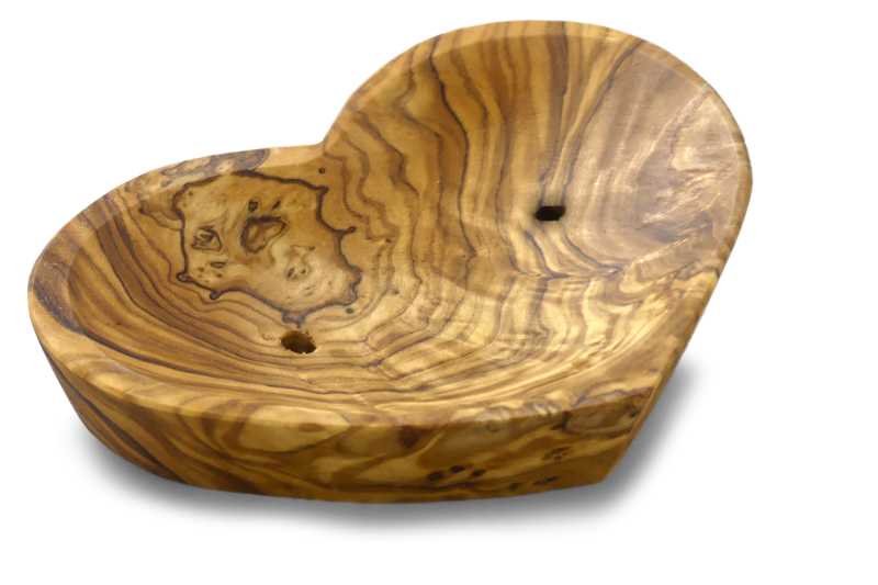 Seifenschale Olivenholz, Herz